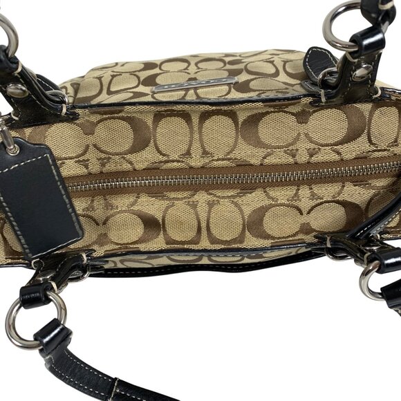 COACH Gallery Signature Jacquard North South Tote Shoulder Bag F16566 + Tag - Picture 7 of 12